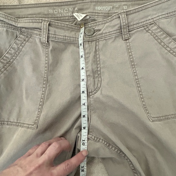 Sonoma size 12 boot cut gray/brown color pants. - Picture 6 of 10